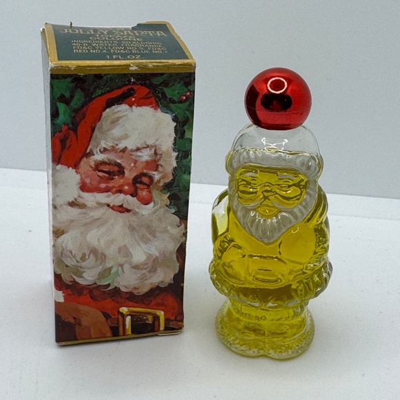 Vintage Avon Jolly Santa Topaze Cologne Bottle New Collectible Christmas Holiday - Picture 1 of 7